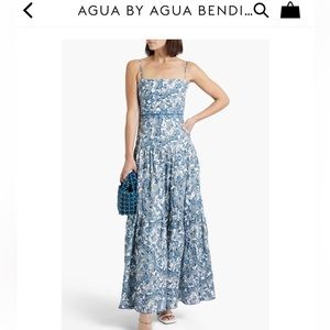 Beautiful Agua Bendita blue and white dress